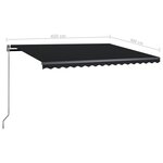 vidaXL Auvent automatique sur pied 450x300 cm Anthracite