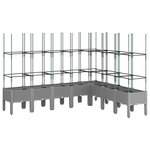 vidaXL Jardinière avec treillis gris clair 200x160x142 5 cm PP