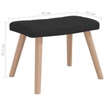 vidaXL Chaise à bascule avec tabouret Noir Tissu
