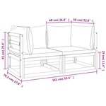 vidaXL Canapés d'angle sectionnels 2 Pièces coussins verts Bois acacia