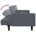 vidaXL Ensemble de canapés 2 Pièces avec coussins gris foncé velours
