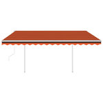 vidaXL Auvent automatique capteur de vent et LED 4 5x3 m Orange marron