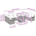 vidaXL Ensemble de canapés de jardin 11 pièces avec coussins en poly rotan noir