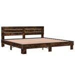 vidaXL Cadre de lit sans matelas chêne fumé 200x200 cm