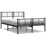 vidaXL Cadre de lit métal sans matelas avec pied de lit noir 150x200cm