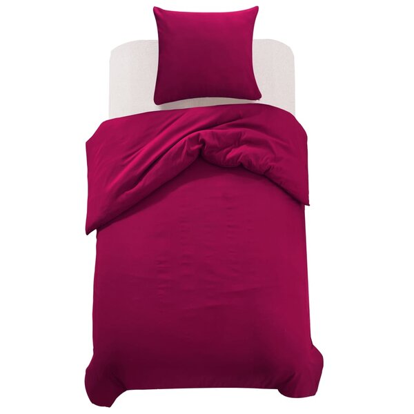 Vidaxl ensemble de housse de couette bordeaux 155x220/80x80 cm