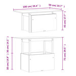 vidaXL Table de jardin blanc 100x50x75 cm bois massif de pin