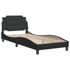 vidaXL Cadre de lit avec tête de lit Noir 100x200 cm Similicuir
