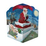 Carte de voeux noël pop up 3d - cheminée - draeger paris
