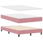 Lit à ressorts vidaXL avec matelas rose 120x200 cm en velours