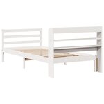 vidaXL Cadre de lit avec tête de lit sans matelas blanc 75x190 cm
