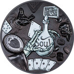 Pièce de monnaie en Argent 20 Dollars g 93.3 (3 oz) Millésime 2022 You Can't Cheat Death DARK ROYAL FLUSH