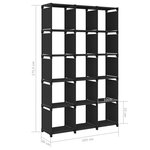 vidaXL Étagère d'affichage 15 cubes Noir 103x30x175 5 cm Tissu