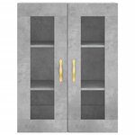 vidaXL Buffet haut Gris béton 69 5x34x180 cm Bois d'ingénierie