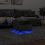 vidaXL Table basse avec lumières LED gris béton 50x49x40 cm