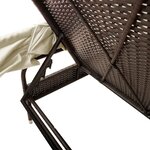 vidaXL Chaise longue avec auvent et table marron résine tressée
