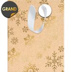 Sac Cadeau Flocons De Neige Kraft - Grand Format - Draeger paris