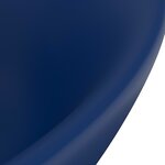 vidaXL Lavabo ovale à trop-plein Bleu foncé mat 58 5x39 cm Céramique