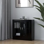 vidaXL Armoire à vitrine noir 82 5x30 5x80 cm Bois d'ingénierie