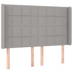 vidaXL Sommier à lattes de lit matelas LED Gris clair 140x190 cm Tissu