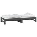 vidaXL Lit coulissant Gris 2x(90x200) cm Bois de pin massif