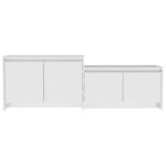 vidaXL Meuble TV Blanc brillant 146 5x35x50 cm Bois d'ingénierie