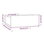 vidaXL Table de chevet flottante Sonoma gris 40x30x15 cm