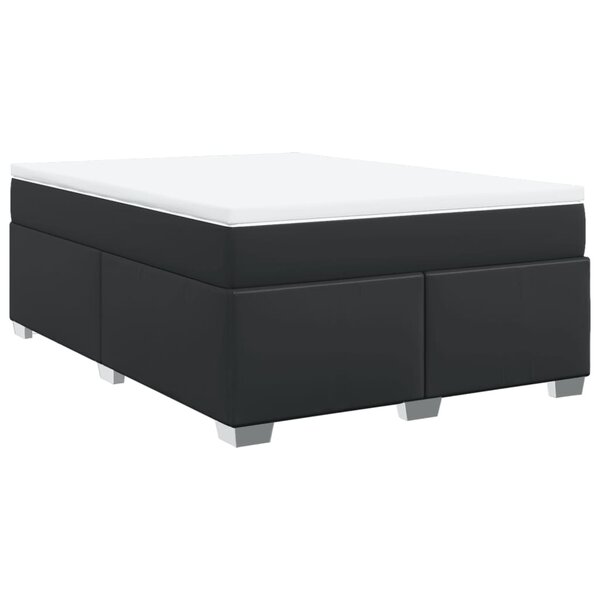 vidaXL Sommier à lattes de lit avec matelas Noir 160x200 cm