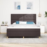 vidaXL Lit avec sommier à ressort et matelas marron foncé super king en tissu