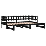 vidaXL Lit coulissant Noir 2x(80x200) cm Bois de pin massif
