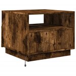 vidaXL Table basse avec lumières LED chêne fumé 50x49x40 cm