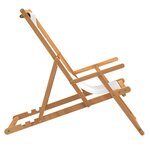 vidaXL Chaise de plage pliable Bois de teck solide Crème