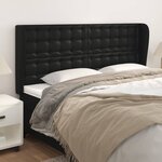 vidaXL Tête de lit avec oreilles Noir 203x23x118/128 cm Similicuir