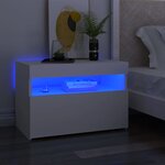 vidaXL Meuble TV avec lumières LED blanc 60x35x40 cm
