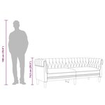 vidaXL Canapé Chesterfield 3 places taupe tissu