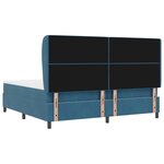 Lit à ressorts vidaXL avec matelas bleu foncé 200x200 cm en velours