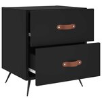 vidaXL Tables de chevet 2 Pièces noir 40x35x47 5 cm bois d’ingénierie