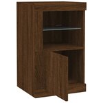 vidaXL Armoire latérale avec lumières LED chêne marron bois ingénierie