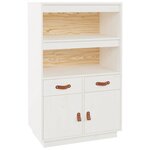 vidaXL Buffet haut Blanc 67x40x108 5 cm Bois massif de pin