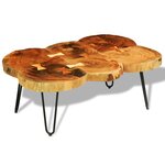 vidaXL Table basse 35 cm 6 troncs Bois