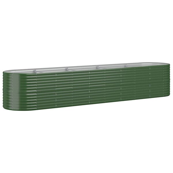 vidaXL Lit surélevé de jardin Acier enduit de poudre 368x80x68 cm Vert