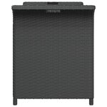 vidaXL Banc de jardin avec coussin noir 116x46x57 cm résine tressée