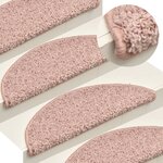 vidaXL Tapis de marches d'escalier 15 Pièces Rose clair 56x17x3 cm