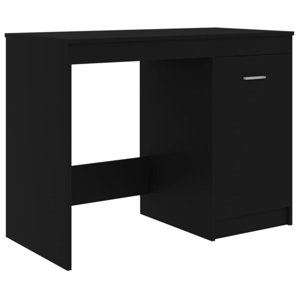 Bureau table poste de travail meuble d'ordinateur informatique étude 100 x 50 x 76 cm bois d’ingénierie noir 02_0023888