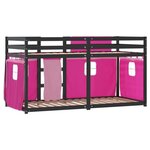 vidaXL Lit superposé avec rideaux rose 90x200 cm bois pin massif