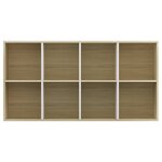 vidaXL Bibliothèque/Buffet Blanc et chêne sonoma 66x30x130cm Aggloméré