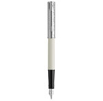 Stylo plume waterman allure deluxe blanc  plume fine  cartouche d'encre bleue  coffret cadeau