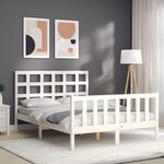 vidaXL Cadre de lit sans matelas blanc 140x200 cm bois de pin massif