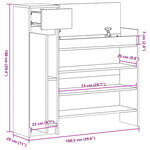 vidaXL Armoire à chaussures noir 100 5x28x100 cm bois d'ingénierie