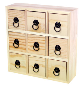 Commode en bois 9 tiroirs 22 x 22 5 x 7 cm